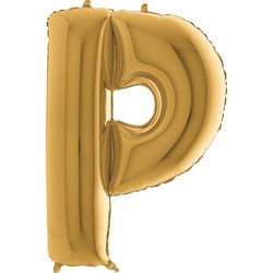 Balónek zlatý písmeno  P 102cm
