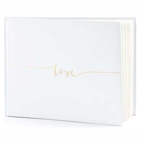KNIHA svatební se zlatým nápisem LOVE - 24,5 x 18cm 22 listů