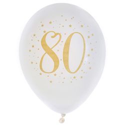 BALÓNKY latexové "80" bílé 8ks