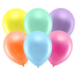 BALÓNKY dekorační metalické 30cm Rainbow mix barev 100ks