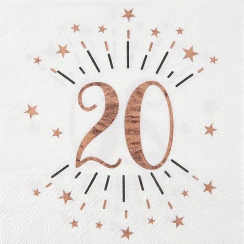 UBROUSKY papírové 20. narozeniny Rose Gold 10ks