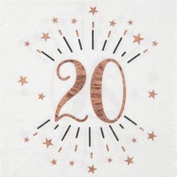 UBROUSKY papírové 20. narozeniny Rose Gold 10ks