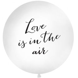 BALÓN  "Love is in the air" 1 m bílý