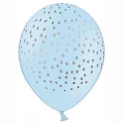 BALÓNKY 50ks latexové modrý se stříbrnými puntíky 30cm