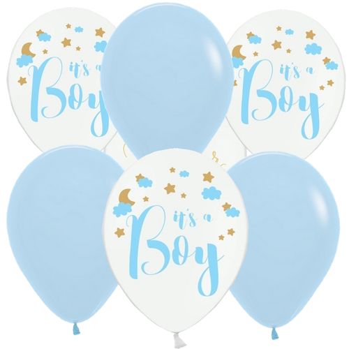 BALONKY MIX Baby blue Star 6ks