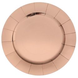 TALÍŘ papírový velký metalický Rose Gold 33cm 10ks