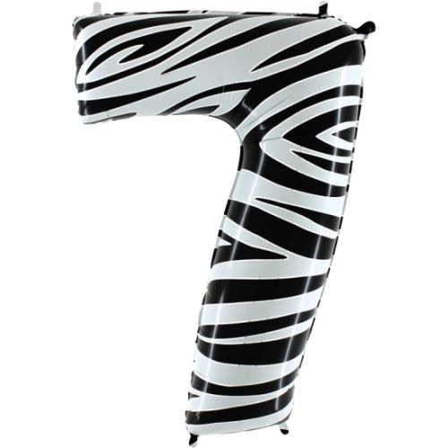 Balón fóliový číslice 7 Zebra 102 cm