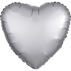 BALÓNEK fóliový Srdce platinové 43cm