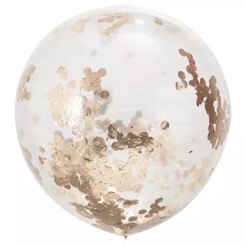 JUMBO BALÓN s konfetami Rose Gold 91cm 3ks