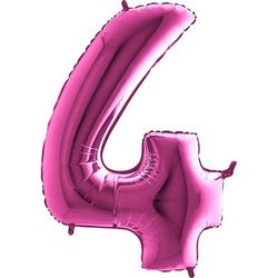 Balón fóliové číslo růžové 4 102 cm