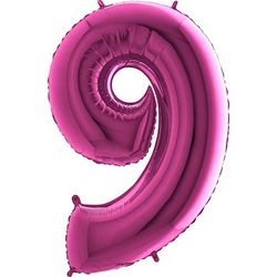 Balón fóliové číslo růžové 9 102 cm