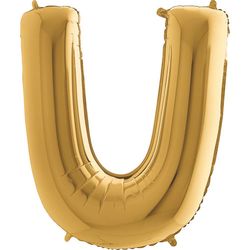 Balónek zlatý písmeno U 102cm