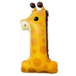 BALÓNEK fóliový číslo 1 Žirafa 80cm