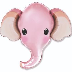BALÓNEK fóliový Hlava slona růžová 81 x 99 cm