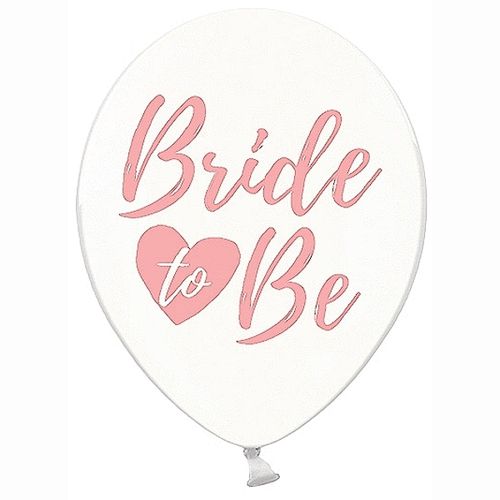 BALÓNKY 50ks průhledné s růžovým "Bride to be" 30cm