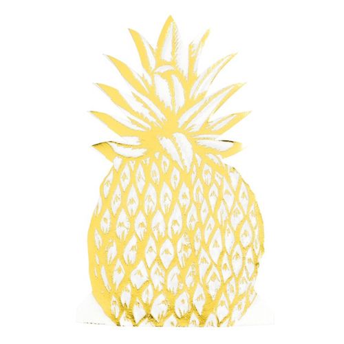 UBROUSKY papírové Ananas metalický zlatý 40x20cm 12ks