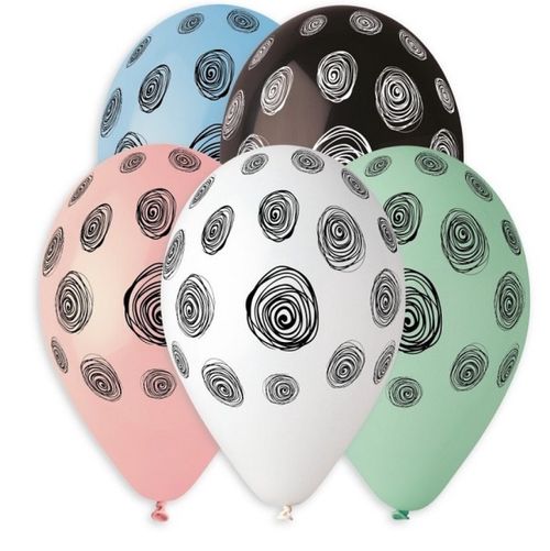 BALÓNKY latexové Spirálky mix barev 33cm 5ks