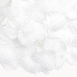 OKVĚTNÍ LÍSTKY RŮŽÍ textilní bílé  500ks