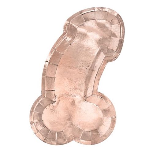 TALÍŘE jeden penis navždy růžové zlato 6ks 26,5x15,5cm