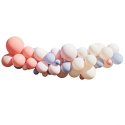 SADA balónků na balónkový oblouk broskvová/ivory/modrá 60ks