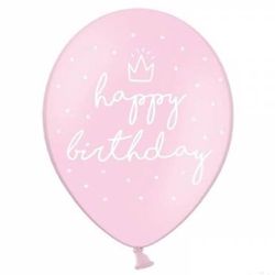 BALÓNKY s potiskem HB růžový 6ks 30cm