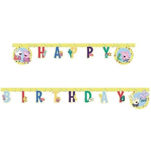 BANNER Happy Birthday Prasátko Peppa 230cm