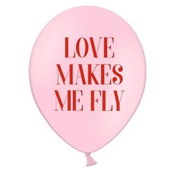BALÓNKY 50ks Love makes me fly světle růžový 30cm