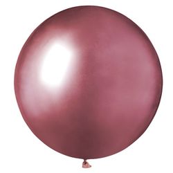 BALÓNEK chromový latexový růžový 48cm 1ks