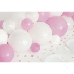 SADA balónků a konfet pro dekoraci stolu růžovobílá