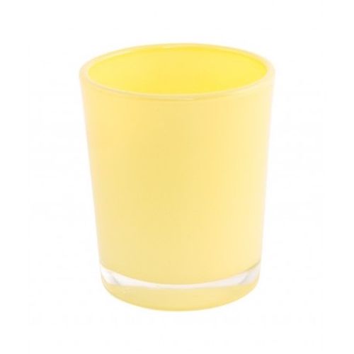 SVÍCÍNEK na čajovou svíčku skleněný žlutý