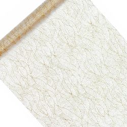 Organza s dekorem 48cm/9m brikátový lesk