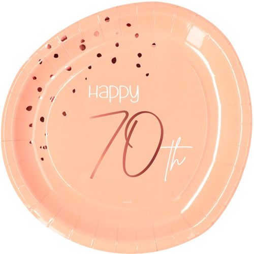 TALÍŘE papírové - narozeniny 70  Elegant Lush Blush 23cm