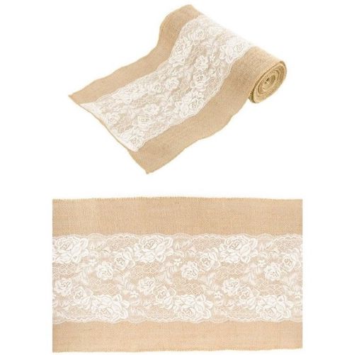 ŠERPA stolová juta s krajkou 28 cm x 3 m