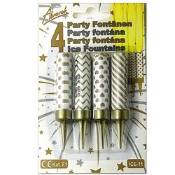 Fontánky dortové mini bílo-zlaté 4 ks