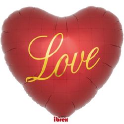 Balónek fóliový Srdce červené "Love" 63 cm