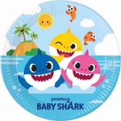 TALÍŘKY papírové Baby shark 23cm 8 ks