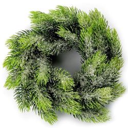 Umělý vánoční věnec zasněžený 25 cm zelená 1 ks
