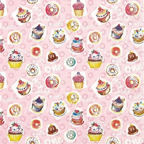 Ubrousky papírové Cupcakes 33 x 33 cm 20 ks