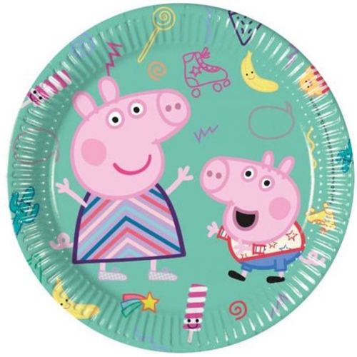 Talířky papírové prasátko Pepina (Peppa) 20 cm 8 ks