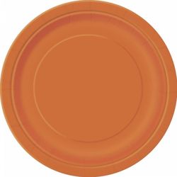 Talířky papírové oranžové 17cm 8ks
