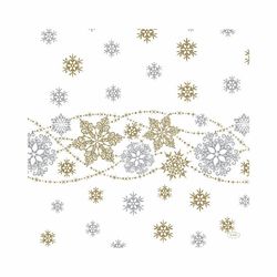 Ubrousky Dunisoft bílé s vločkami Snow Glitter 40 x 40 cm 12 ks