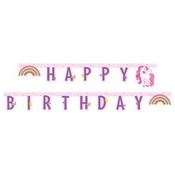 Girlanda "Happy birthday" Jednorožec Rainbow Colors