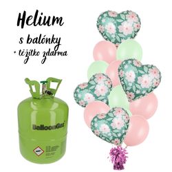 Helium - balónkový buket s květinami