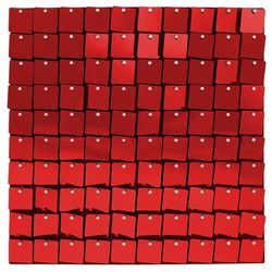 Panel dekorační, červený 30 x 30 cm 100 čtverců