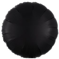 Balónek fóliový saténový kruh černý 43 cm