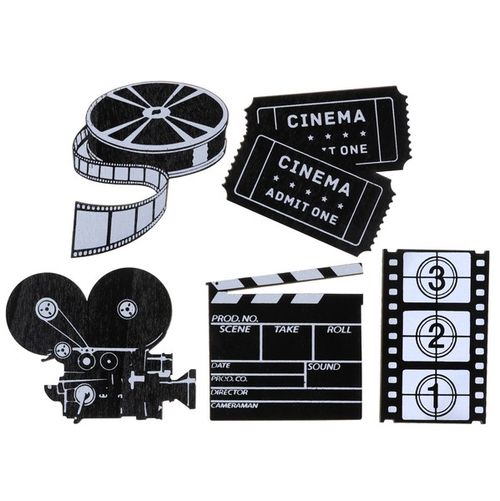 Konfety dekorační dřevěné Cinema 10 ks