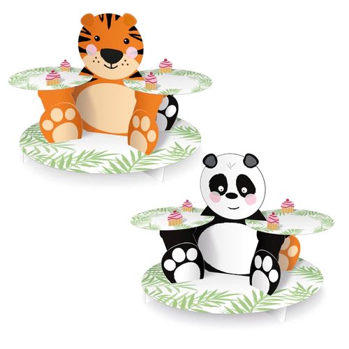 Stojan na cupcakes a dezerty oboustranný Zvířátka ze ZOO 30 x 44 cm