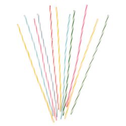 Svíčky dortové tenké Barevná spirála mix 18 cm 24 ks