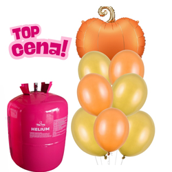 Helium na 30 balónků s balonkovým buketem Dýně