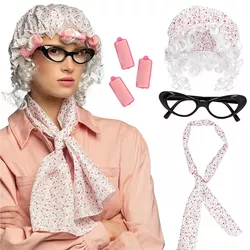 Set Babička (čepice, šála, brýle, natáčky)